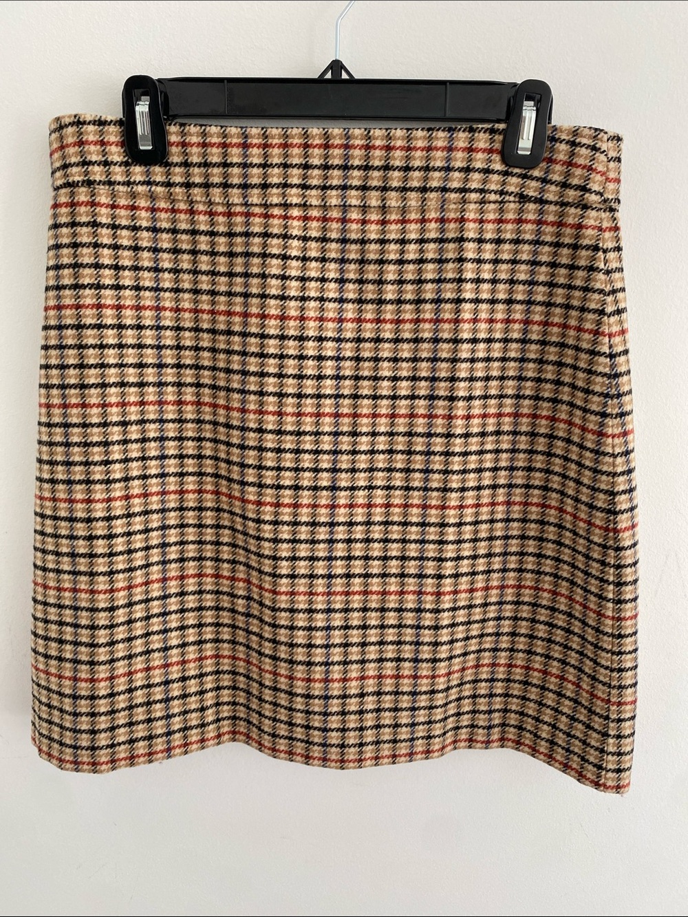 J Crew Tweed Old Money Heritage Plaid Wool Blend Lined Skirt Size 10/12 FA24)
